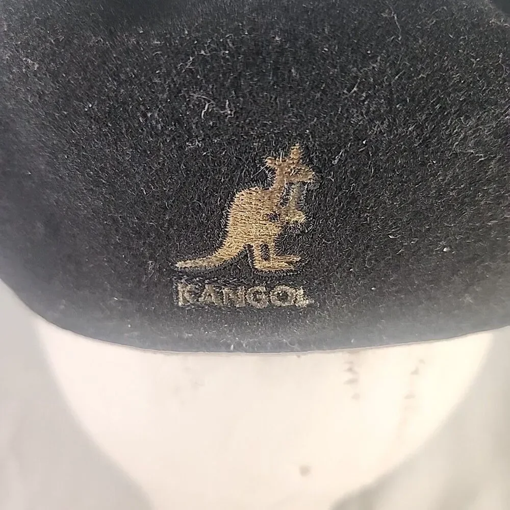 Newsboy Cap Kangol Blue 504 Wool CAO1474 Black RN# 68438 Size XXL Vintage